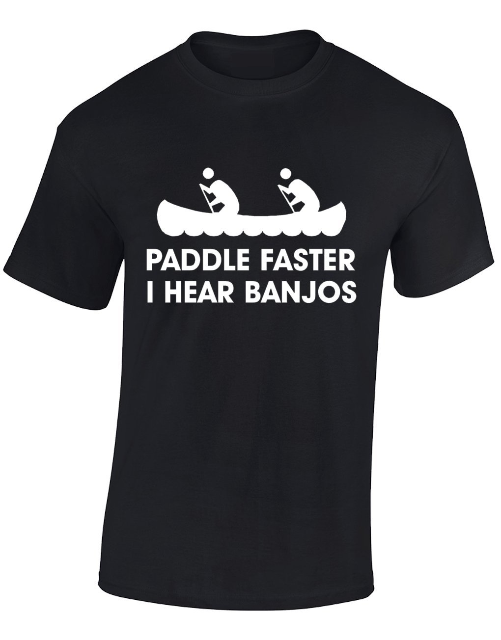 Crown Designs Men's Black Paddle Faster Funny Cool For & Teenagers T-Shirts Tops - /Large