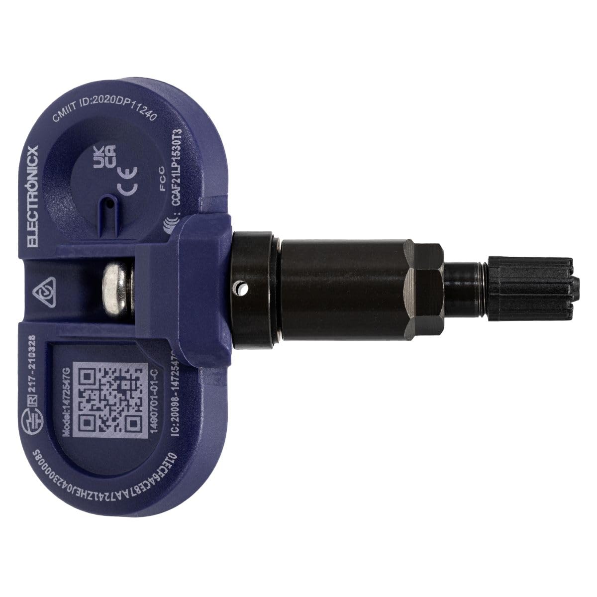 Electronicx 4X RDKS Sensor kompatibel mit Tesla Model 3 Y S X ab 2020 BLE vorprogrammiert TPMS Reifendrucksensor Metallventil Schwarz 4er Set Ersatz Alufelgen Stahlfelgen