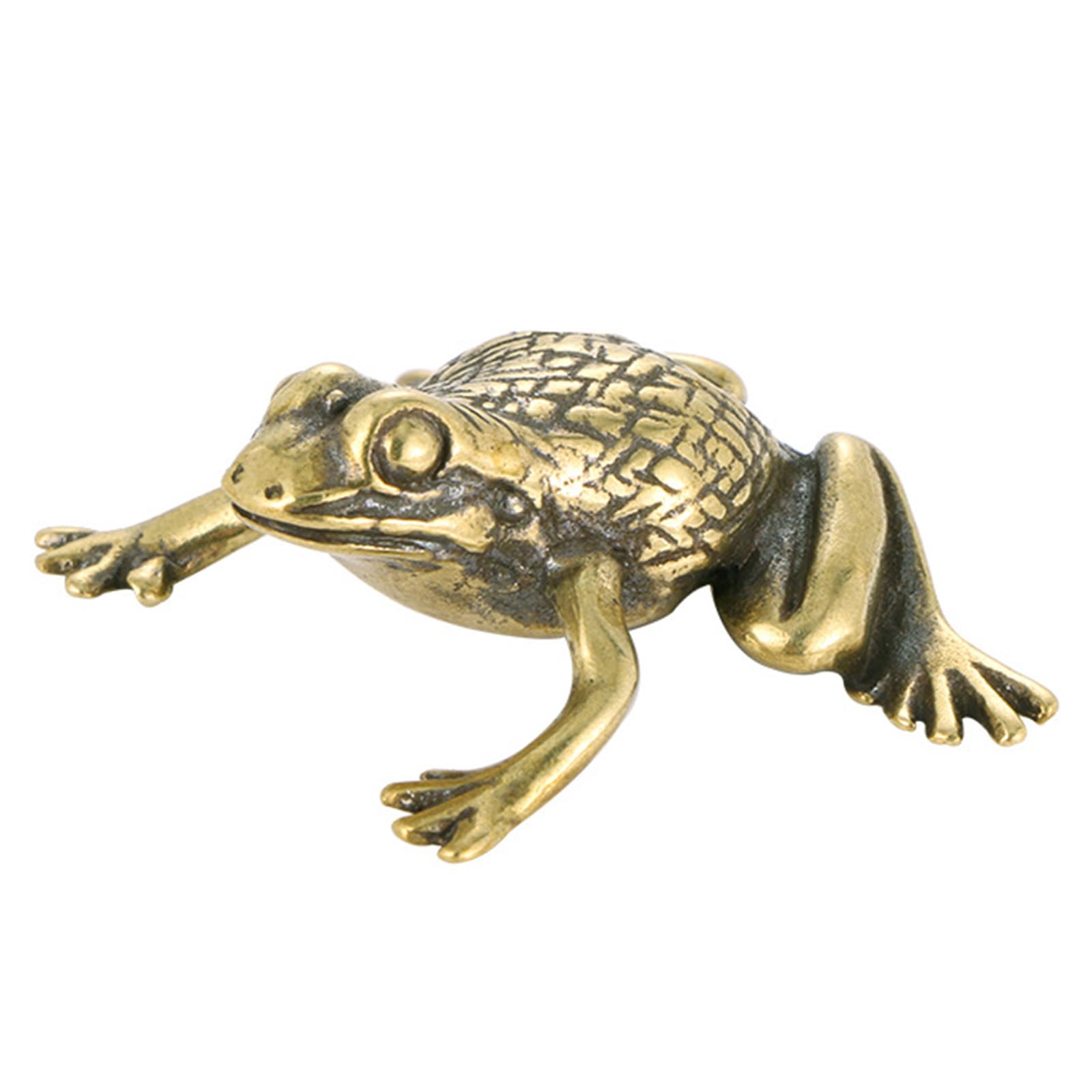 Frog Decors Figurines Brass Animal Statues Frog Decorative Objects for Living Room, Bookshelf, Side Table Decorations Figurines Sculptures