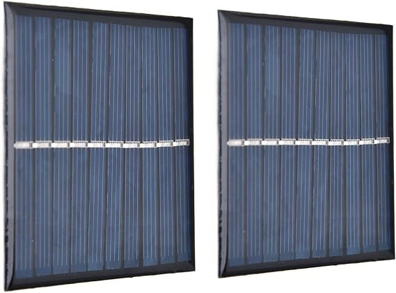 Ymiko Small Solar Panels, Mini Solar Panel Portable Kit 2Pcs 0.7W 5V 0140mA Flexible for Water Pumps Street Lights