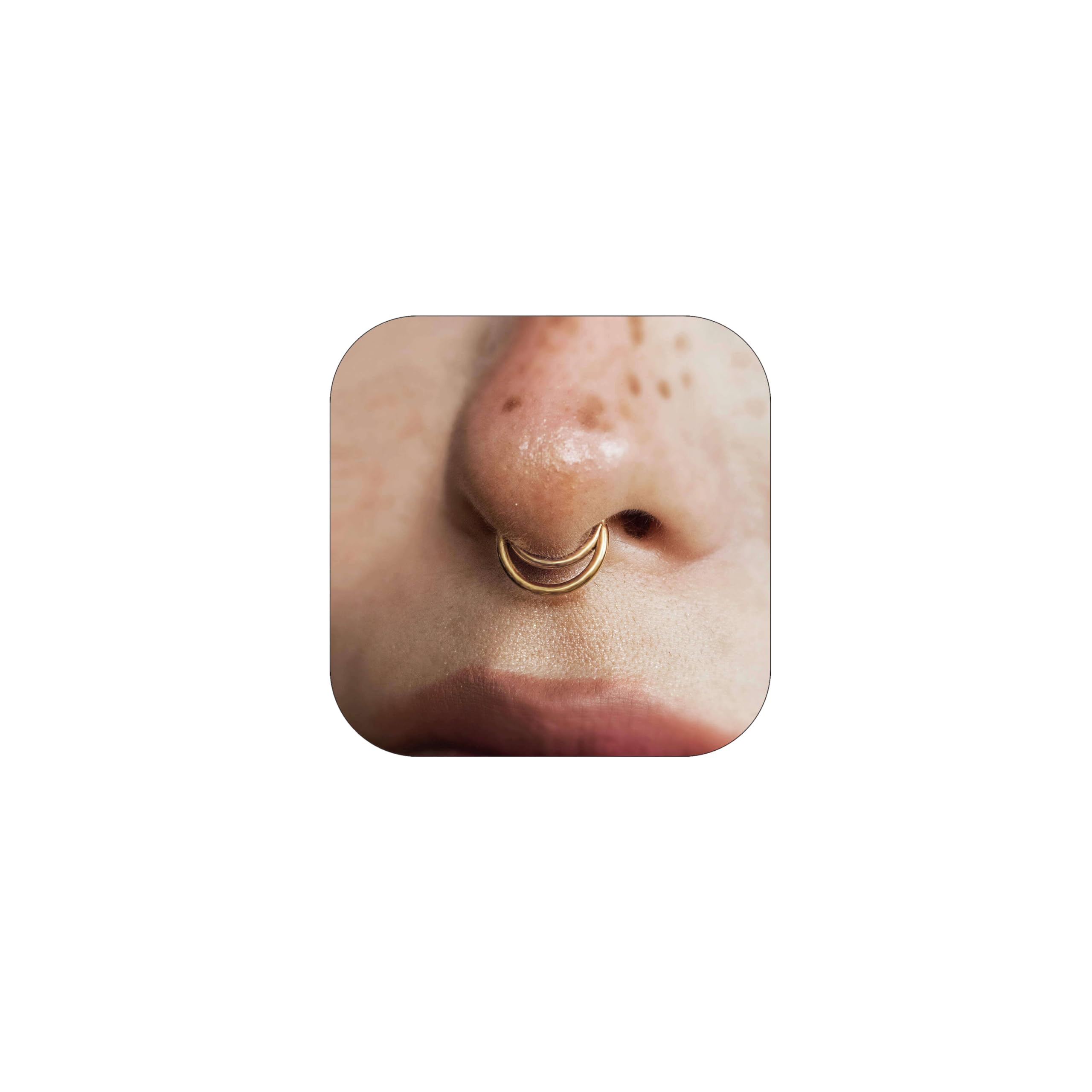 Gold Nose Rings Hoops 316L Surgical Steel Flower Nose Ring Silver Septum Rings 16g Clicker Daith Hinged Piercing Jewelry Gifts 1.2 * 8mm