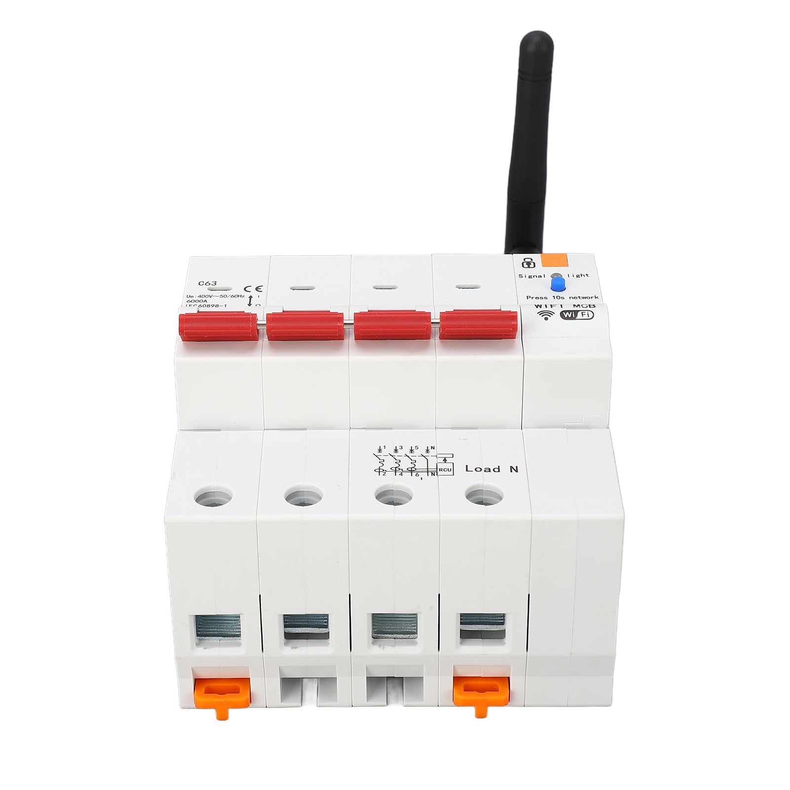 Interruptor de Circuito WiFi Interruptor de Fuga 4P Control Remoto Mete Electricidad AC400V 50/60Hz 63A Rompedor Circuito WiFi 4P Fuga Interrupción
