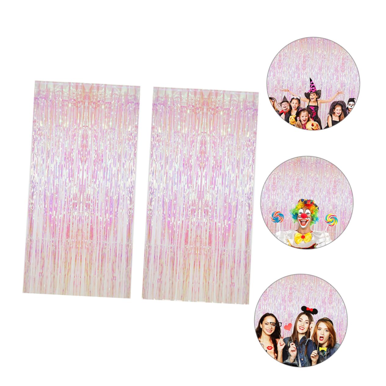 OKUMEYR 2 Sets Rain Tinsel Curtains Party Tassel Curtain Decorative Wall Backdrop for Birthday Wedding Festivals