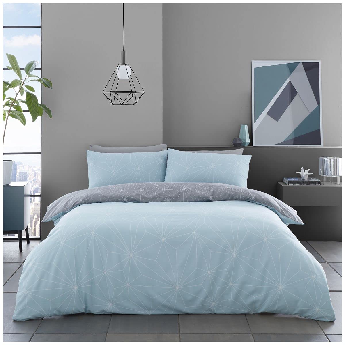 GC GAVENO CAVAILIA Premium Printed Design Duvet Cover, Soft & Cosy Quilt Set, Easy Care Bedding, Double, Polycotton, Green-Rex