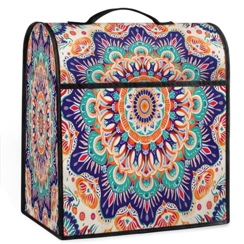 Coffee Maker Cover Mandala Kitchen Appliance Covers Small Appliance Covers Blender Cover Juicer Cover Dust Covers for Kitchen Appliances with Top Handle and Pockets,Washable,B340