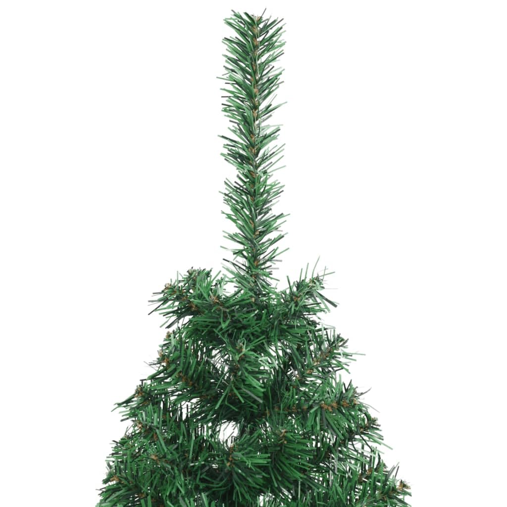 Árbol de Navidad artificial de 120 cm verde con soporte de PVC, medio árbol de Navidad para la pared como decoración de ahorro de espacio con soporte de acero