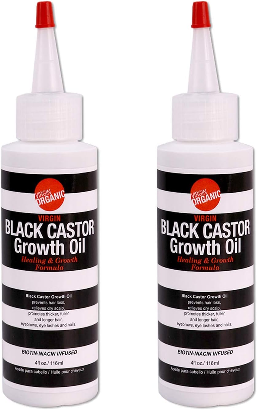 (2 PACKS) VIRGIN ORGANIC Virgin Growth Oil Healing & Growth Fromula 4oz (Black Castor)