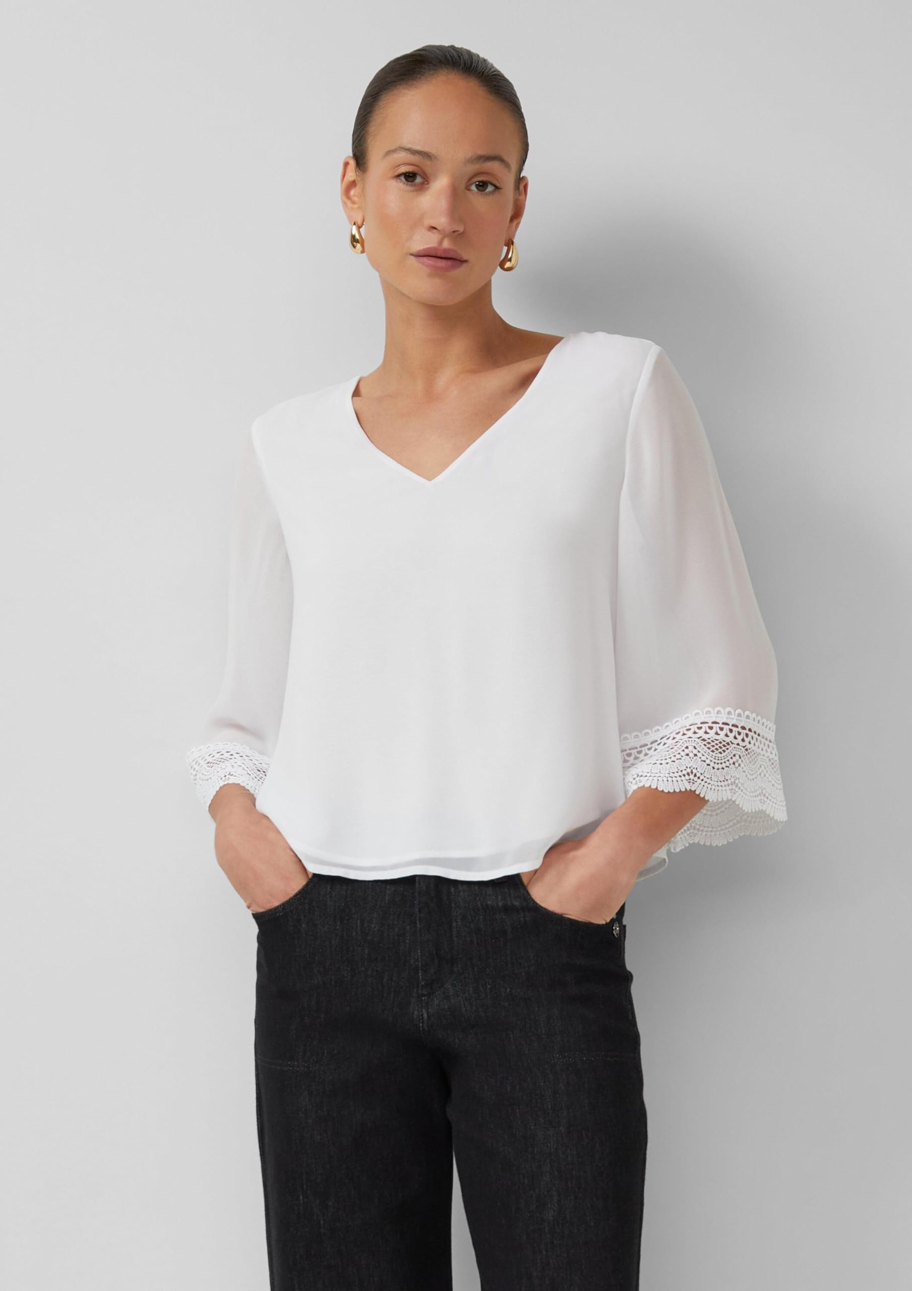 s.Oliver Black Label Damen 2177502 Chiffon-Bluse (1er Pack)