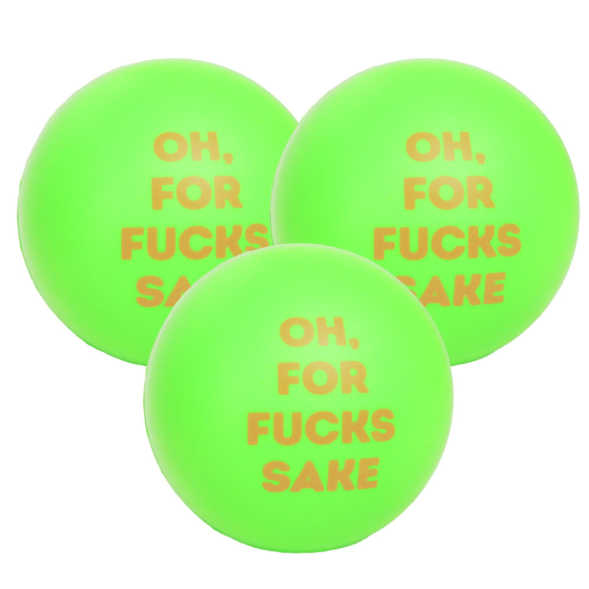 Needzo Funny Adult Stress Ball, Swear Cuss Word Grip Strengthener, Oh, For F*cks Sake, Novelty Gift for Corworkers, 2.48 Inches (Pack of 3)