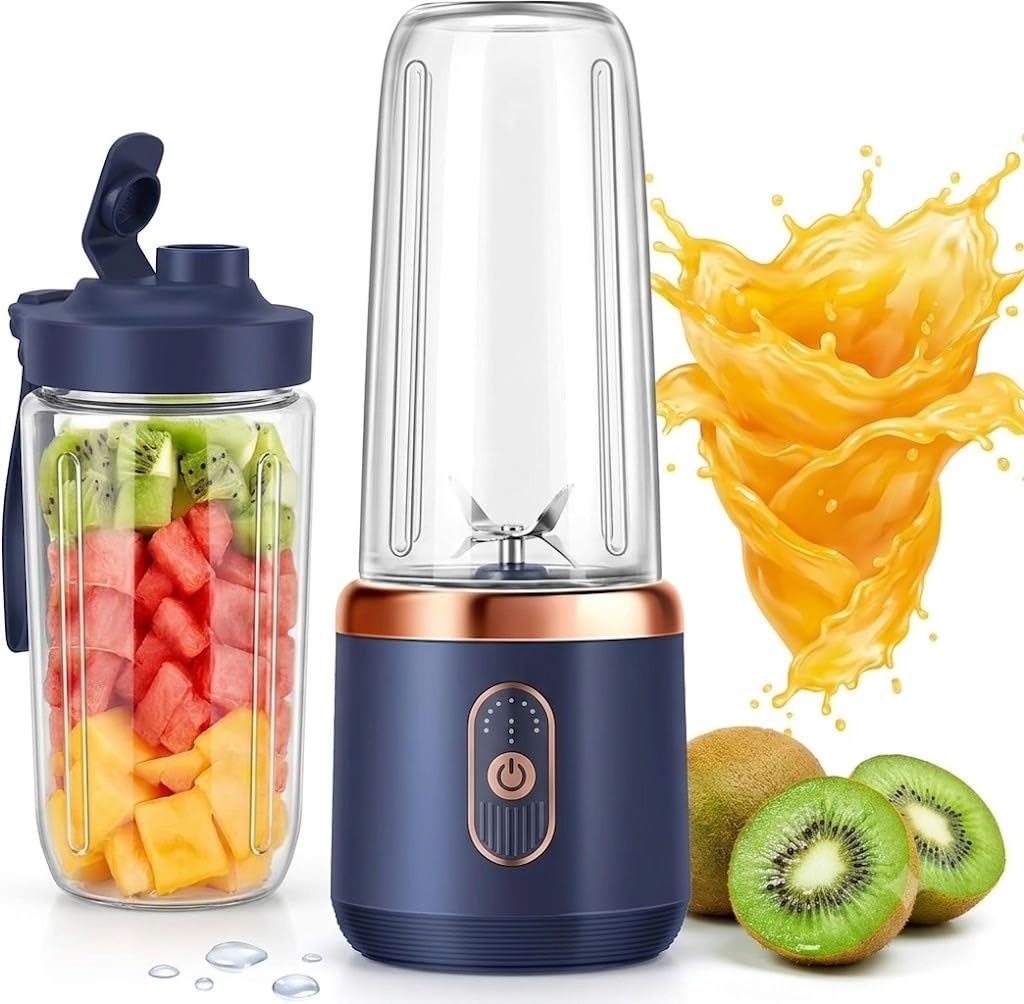 Portable Blender for Smoothies & Juices, 400ML USB Rechargeable Personal Blender with 1500mAh Battery, 40W Powerful Motor, Ice Crushing Mini Juicer-image-43