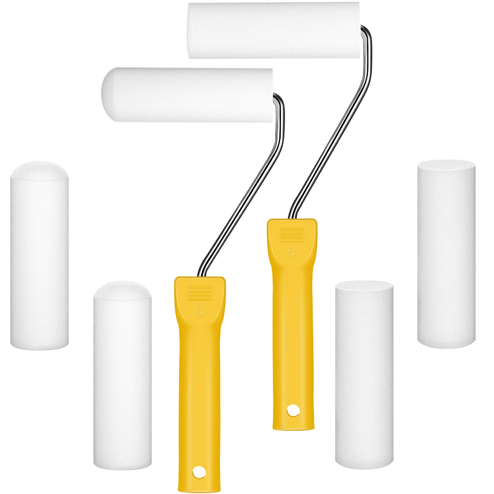 Set of 8 Paint Roller Tool Kit 4 Inch Foam Paint Roller Trim Roller