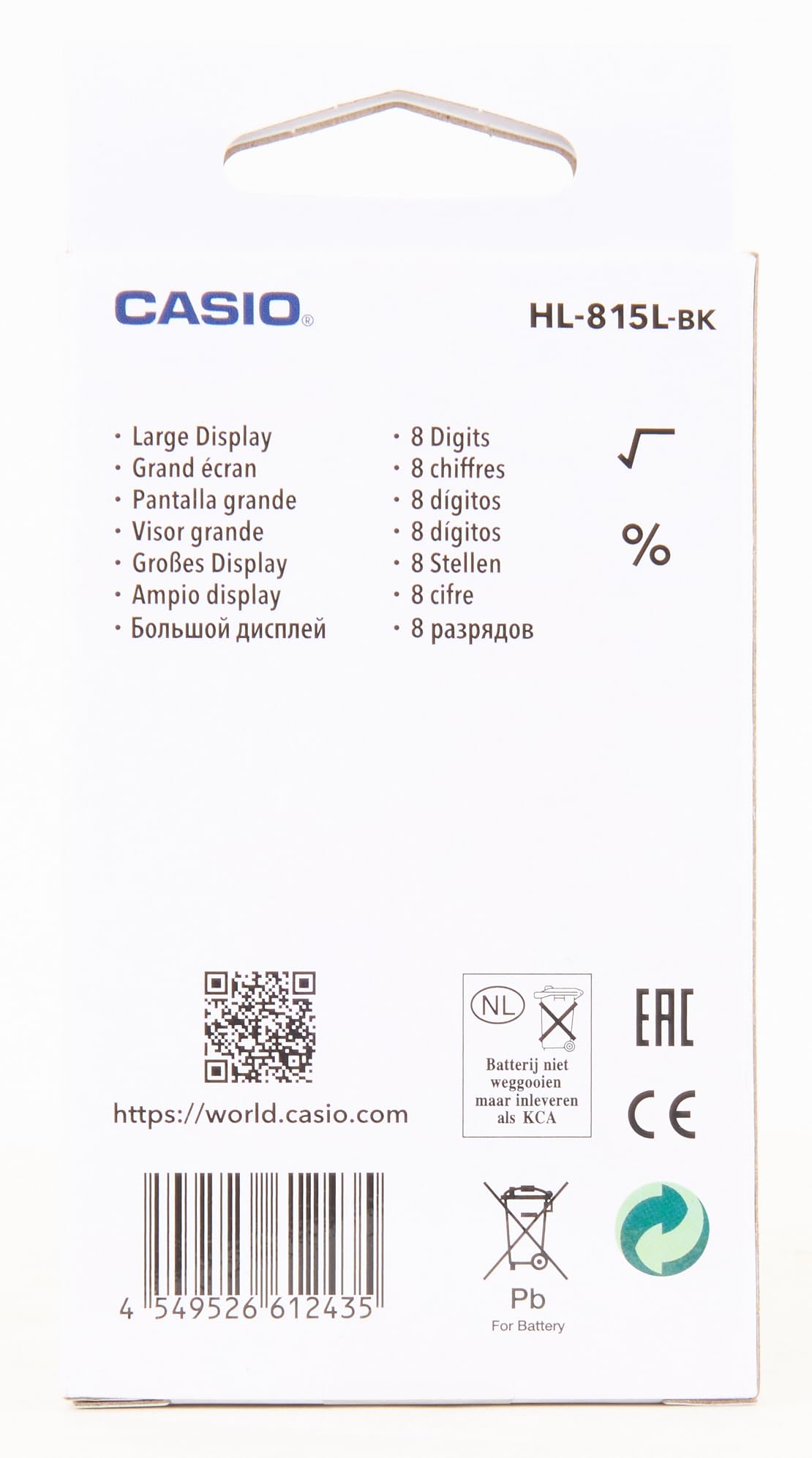 Calcolatrice Tascabile Casio HL-815L - Display 8 Cifre, Radice Quadrata, Nero - Foto 11