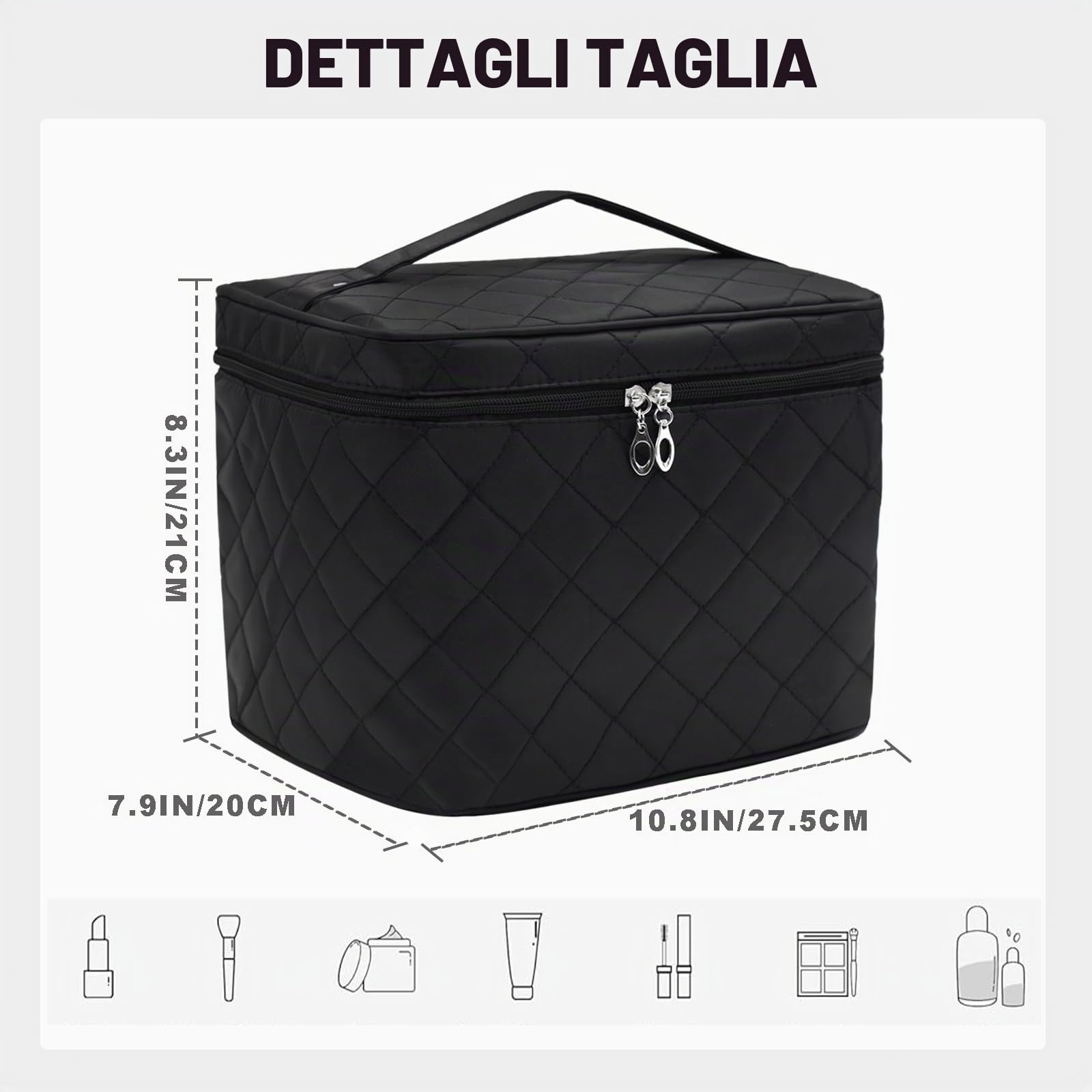 Astuccio per trucchi, grande borsa cosmetica,astuccio da toilette pieghevole impermeabile multifunzione,per vacanze campeggio bagno