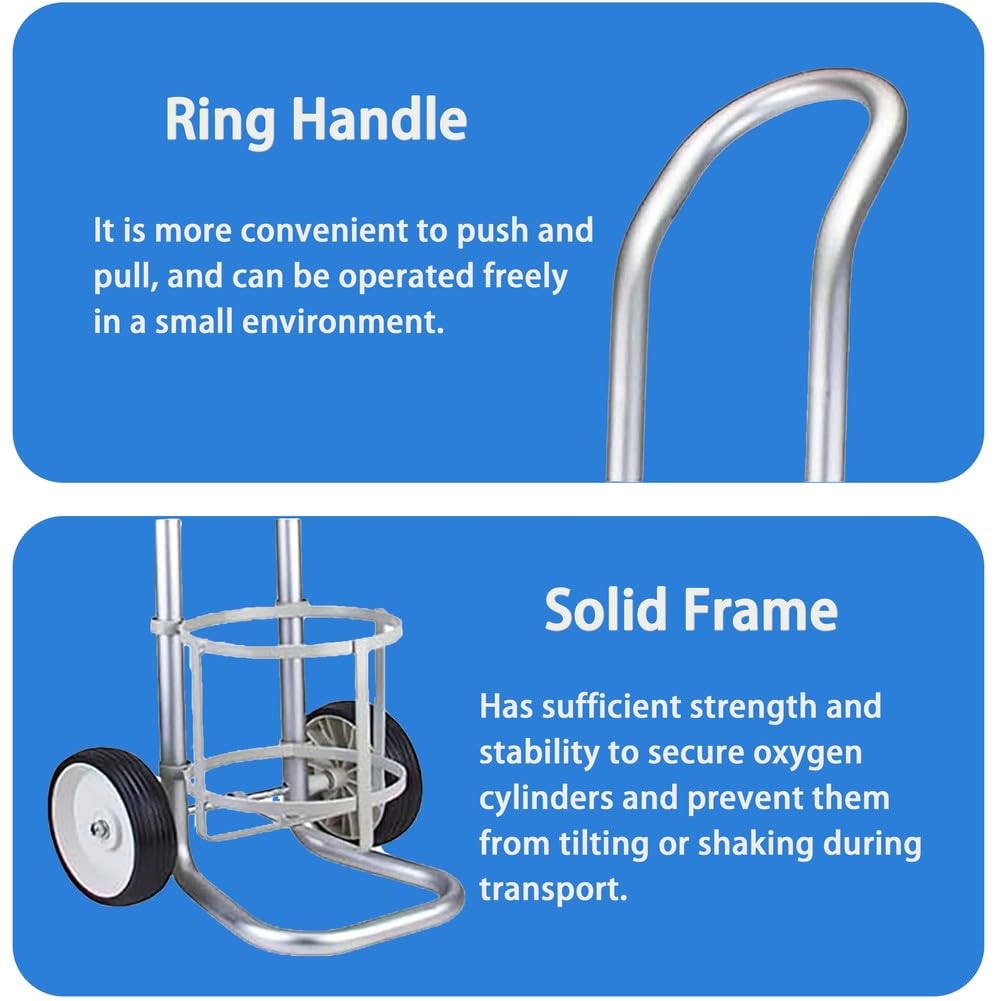 FlaschenstäNder, Flaschenwagen Aus Aluminiumlegierung Mit Rollen, Sicherer Halter FüR Sauerstoff- Und Haushaltsgasflaschen, Tragbarer Sauerstoffflaschenwagen