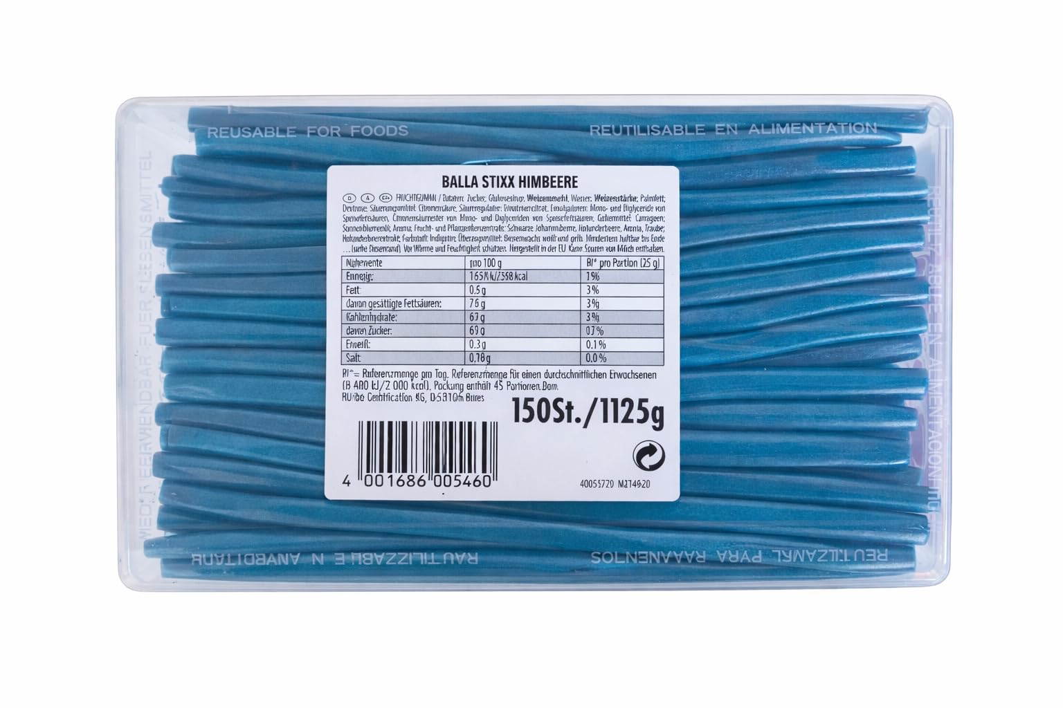minafood Bundle für Balla Stixx 5er Set – 5 x 150 Stück – Erdbeere, Himbeere, Kirsche, Apfel & Cola – Vegetarische Fruchtgummi Stangen – Vorratsbox + minafood Notizblock