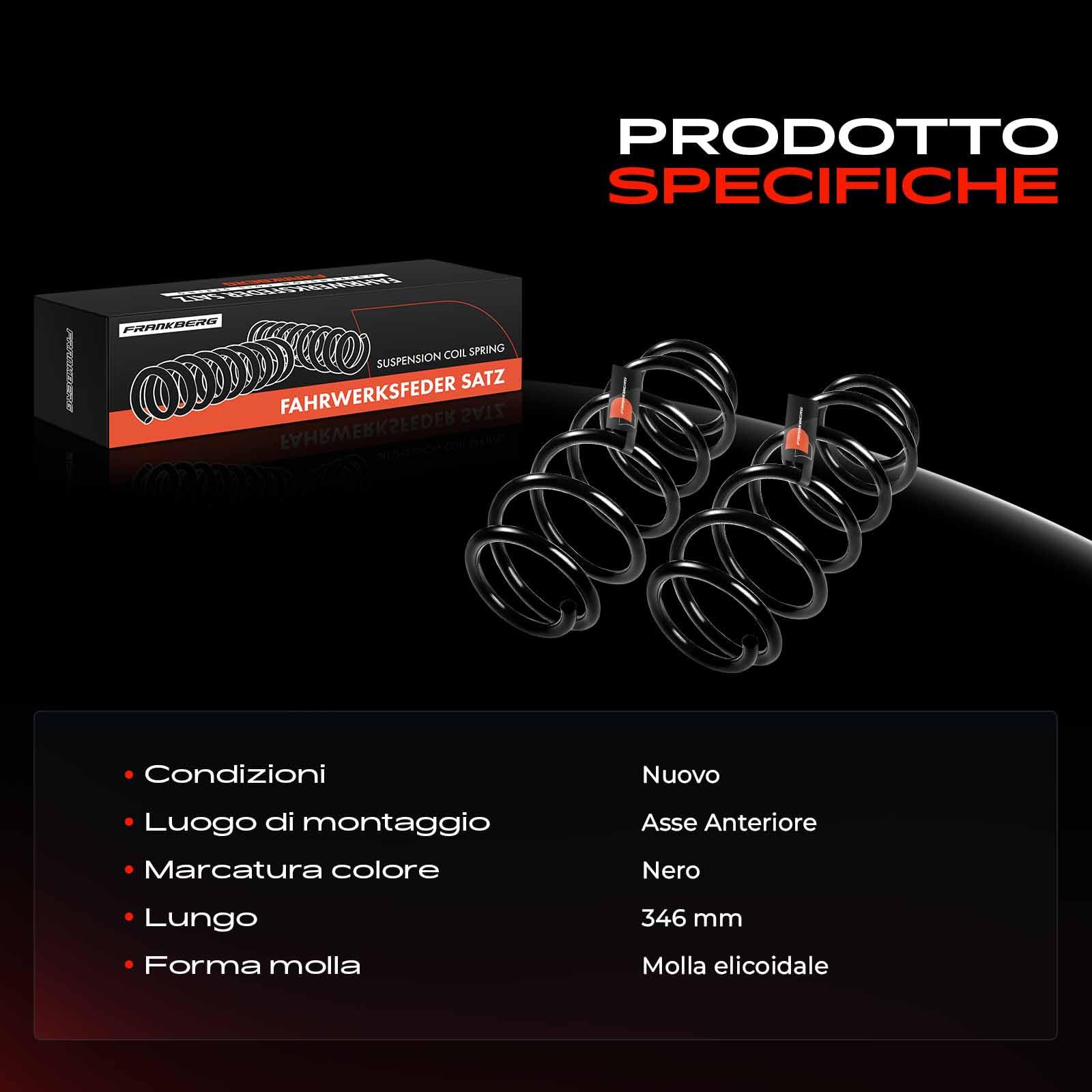 Frankberg 2x Molle autotelaio Molle sospensioni Compatibile con Astra H A04 Astra H CaR.A.Van A04 Astra Classic A04 Replace# 312254