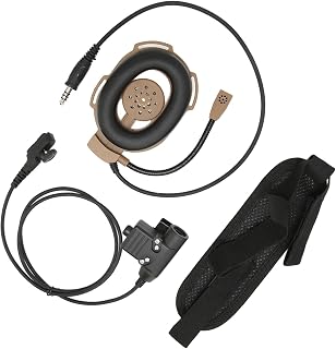 Aeun Walkie Talkie Earpiece Duty Cold Resistant Practical Military Throat Earpiece for PD‑780 for Hytera for PD‑785