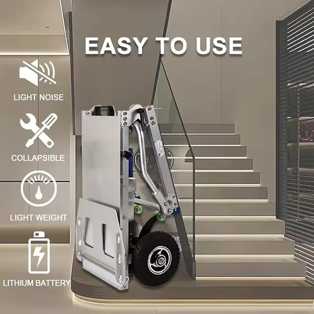 Elektrischer Treppensteiger,Mit Ausziehbarem Griff,Elektrischer Treppensteiger,Electric Stair Climber Aus Aluminiumlegierung,Trolley-Rädern,Dolly-Trolley,Tragfähigkeit 200 Kg A