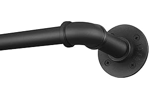 Industrial Black 66-120" Adjustable Curtain Rods