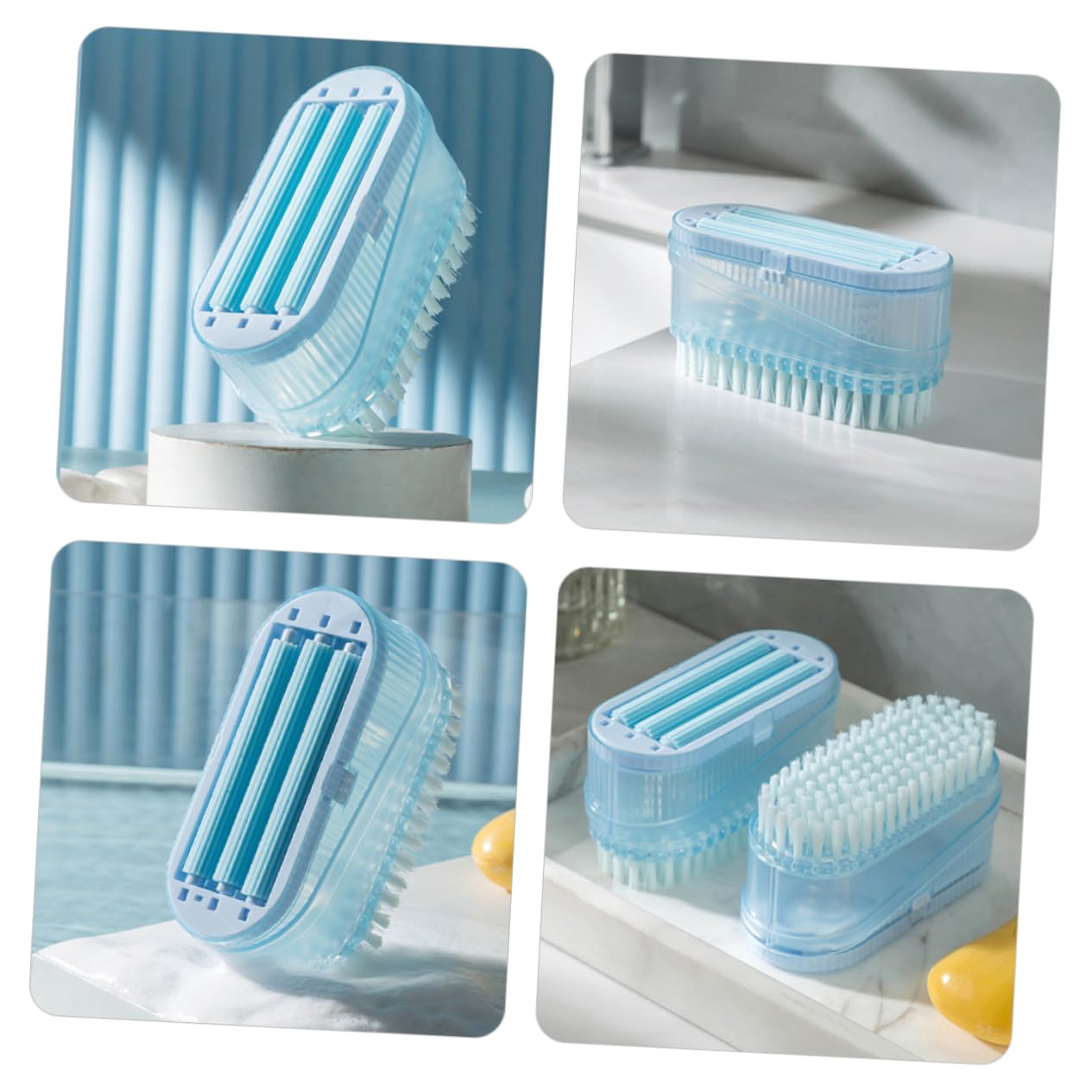 Garneck Home Soap Container with Brush Dual-Sided Foaming Soap Dispenser for Laundry Stylish and Practical for Kitchen and Bathroom Cleaning