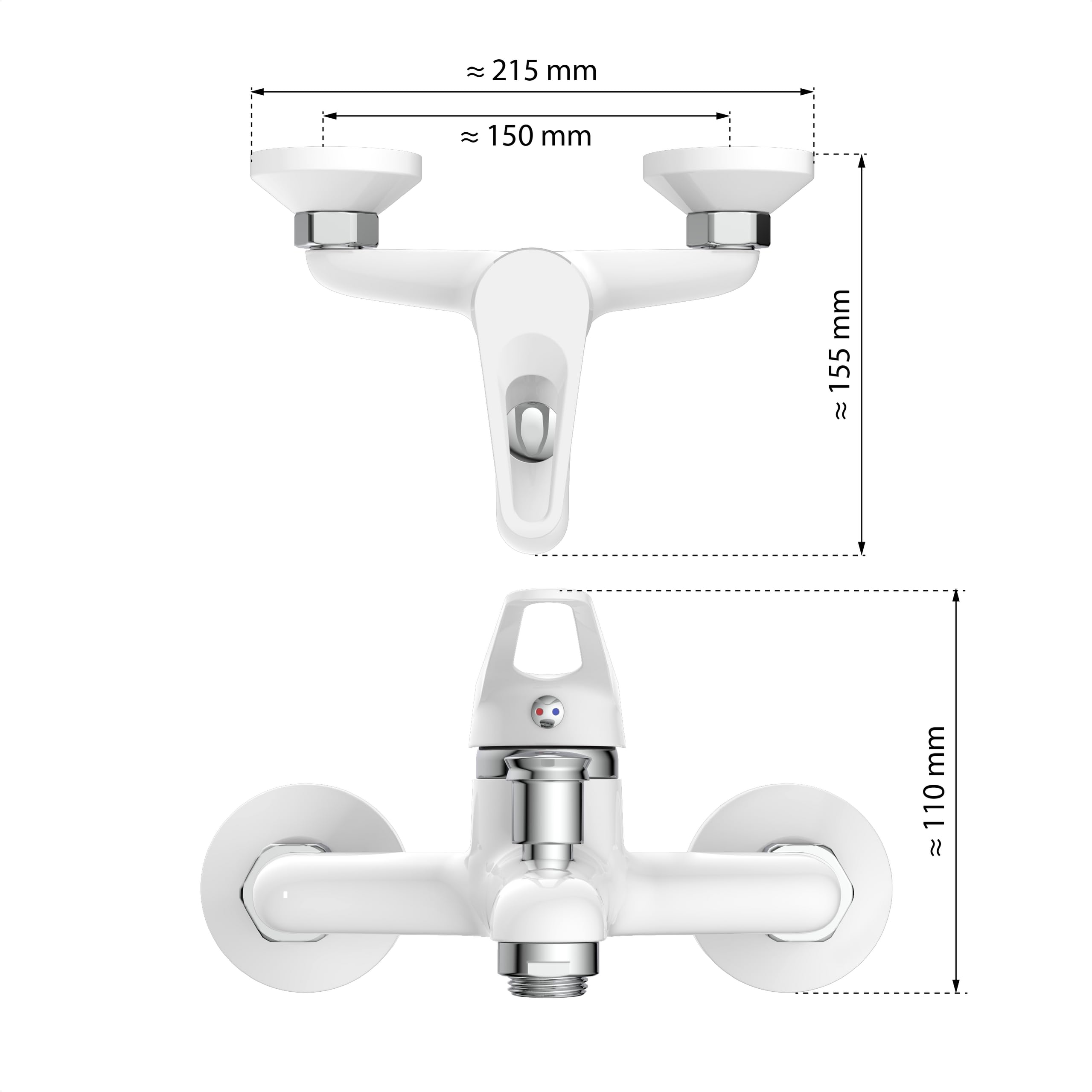 Cubic Inbouw badkranenset | Chroom Eéngreeps mengkraan met handdouche 1 stand CIC44-00014 Cubic Inbouw badkranenset | Chroom Eéngreeps mengkraan met handdouche 1 stand CIC44-00014
