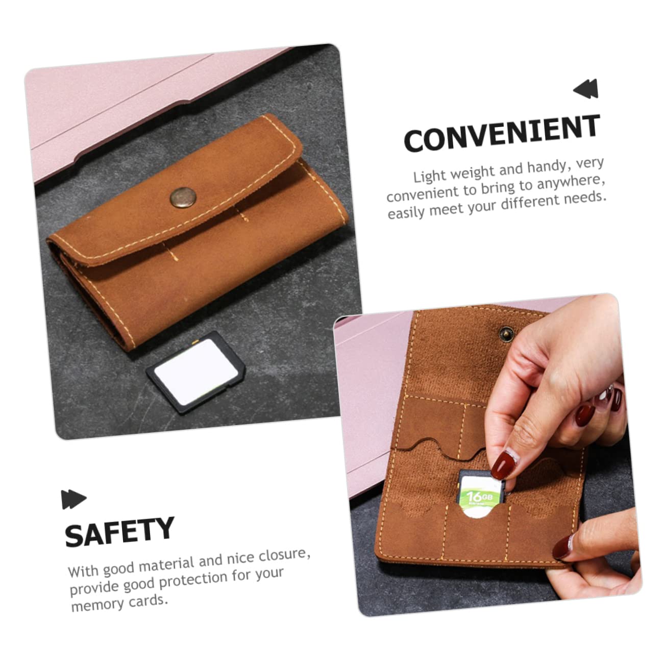 Angoily Lightweight Memory Card Storage Case Card Organizer Box 2-Piece Set Retro Design for