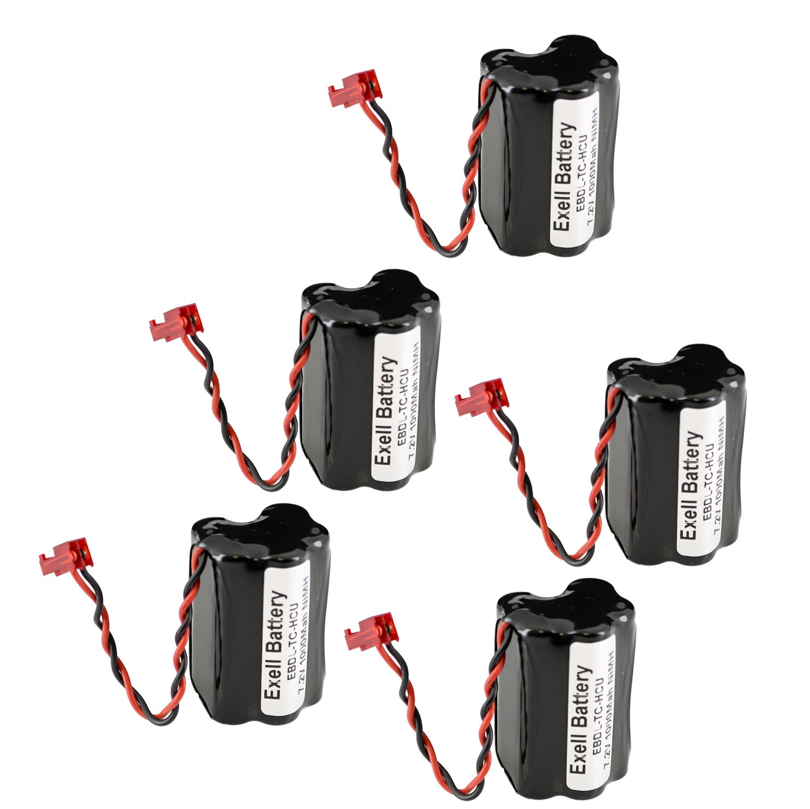 Exell Battery 5x 7.2V NiMH 1000mAh Battery Pack Fits TimeLox TC HCU Communication Unit