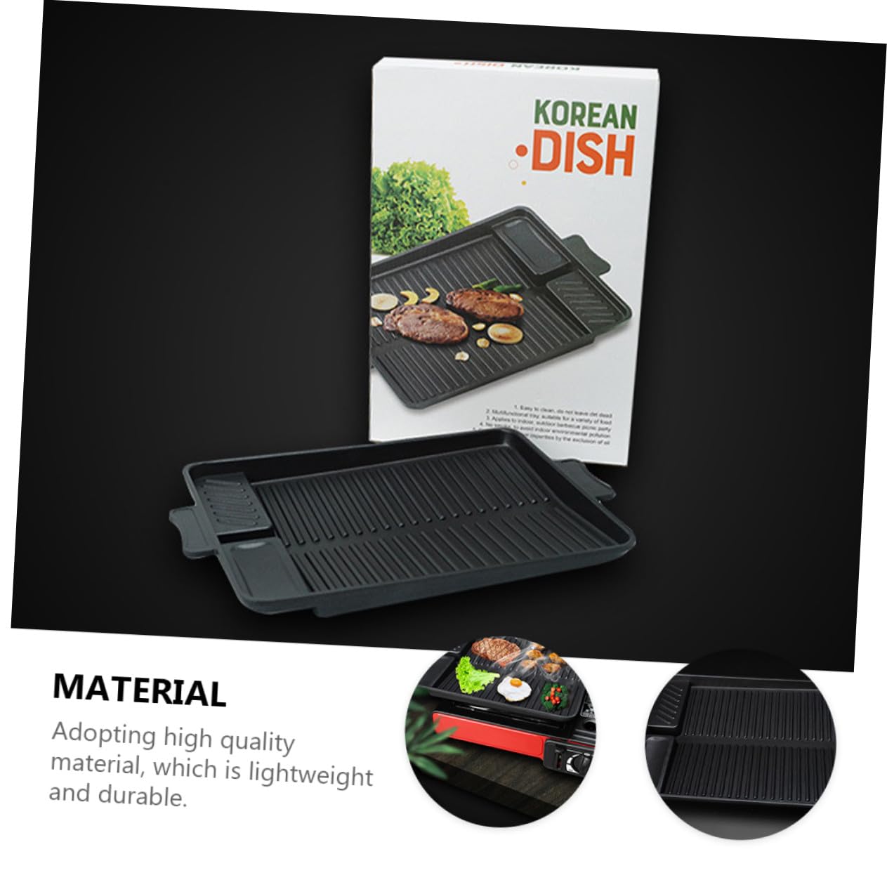 SOIMISS Bandeja Rectangular de Barbacoa Antiadherente para Horno y Gas Resistente al Calor con Orificios para Drenaje de Aceite Herramienta para Asados al Aire
