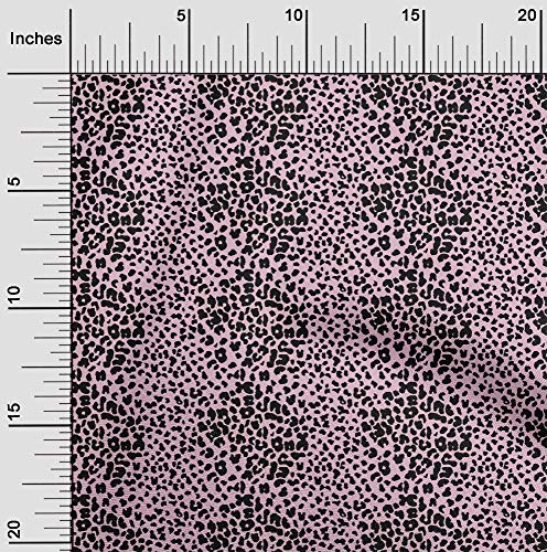 oneOone Polyester Spandex Blush Pink Fabric Leopard Animal Skin Sewing Material Print Fabric by The Yard 56 Inch Wide