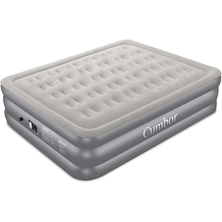 Amazon Cumbor エアーベッド クイーンサイズ エアベッド 電動ポンプ内蔵 極厚 エアマット 長さ3x幅152x厚さ46cm 耐荷重300kg エアーマット 収納バッグ 補修シール 日本語取扱説明書付き 家庭用 来客 予備ベッド アウトドア 防災用 Cumbor エアー マット エアーベッド