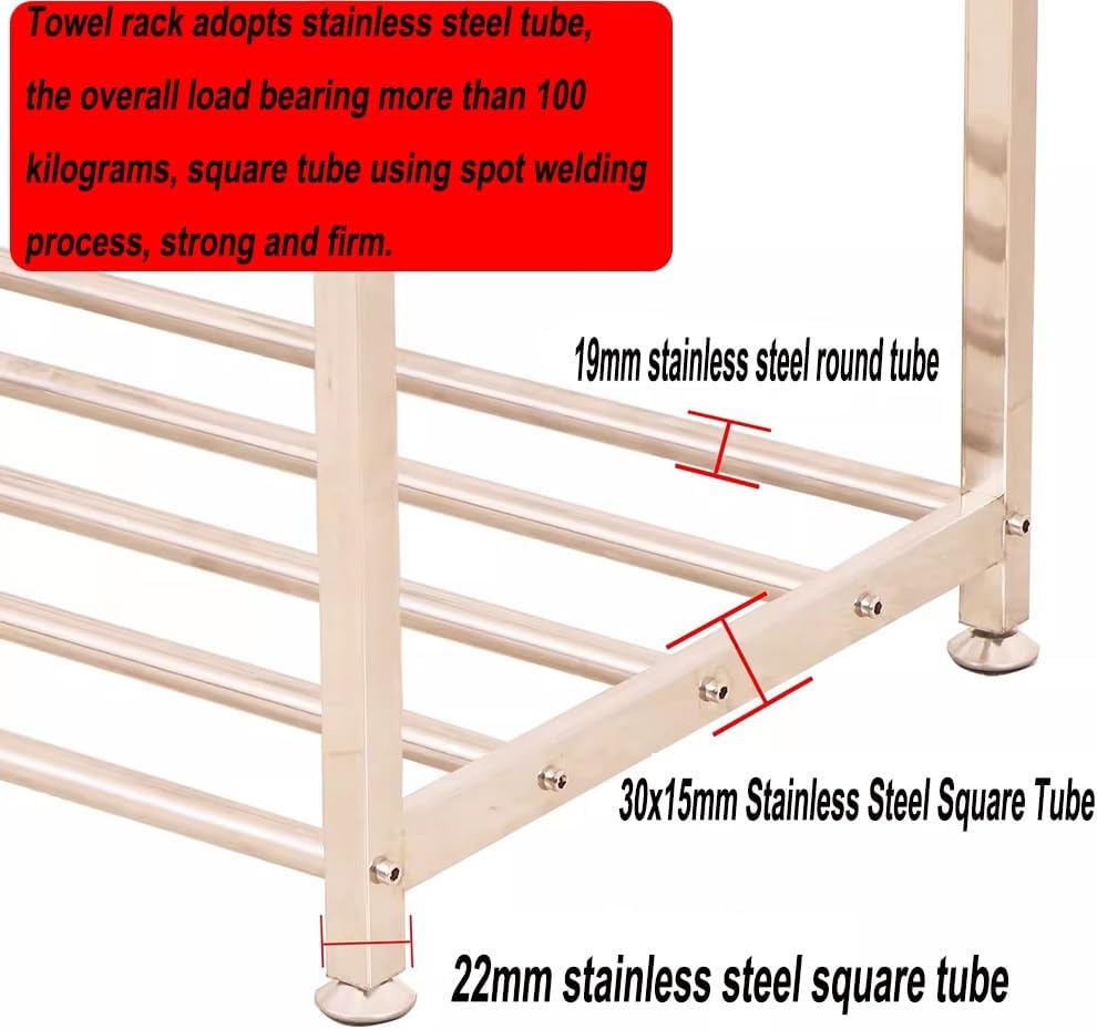 Foldable Space-Saving Clothes Rack Floor-Standing Clothes Rack Tripod Portable Rotating Clothes Rack，Stainless Steel Towel Hanger Rack with Wheels - Indoor/Outdoor Clothes Drying Stand, Vers