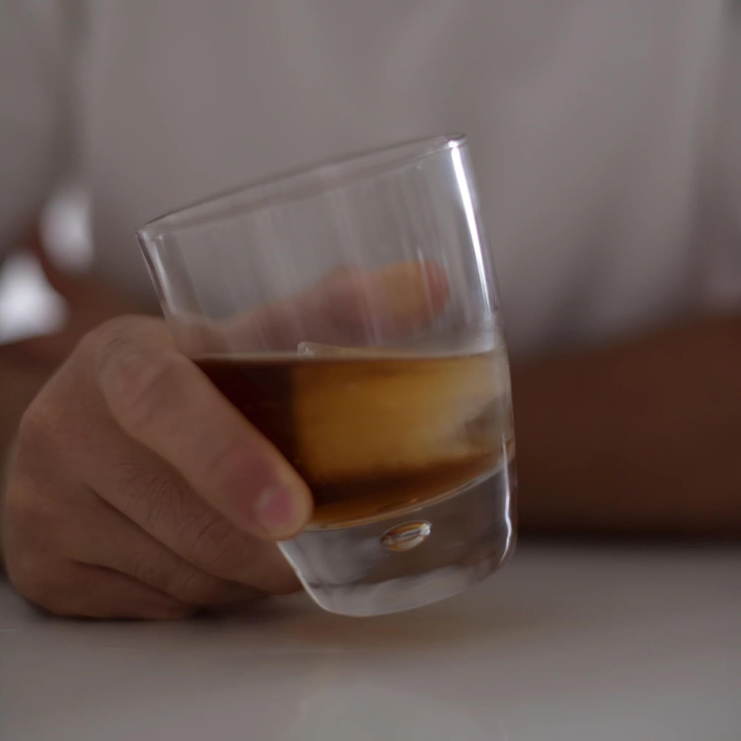 Bormioli Rocco Luna Set Of 4 Double Old Fashioned Glasses, 11.5 Oz. Clear Crystal Glassware, Dishwasher Safe, Made In Italy