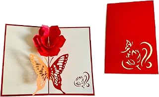 ETA 3D Flower and Butterfly Pop Up Greeting Card for Birthday, Just Because, Thinking of You, Retirement, Get Well, Congratulations, Any Occasions, F17