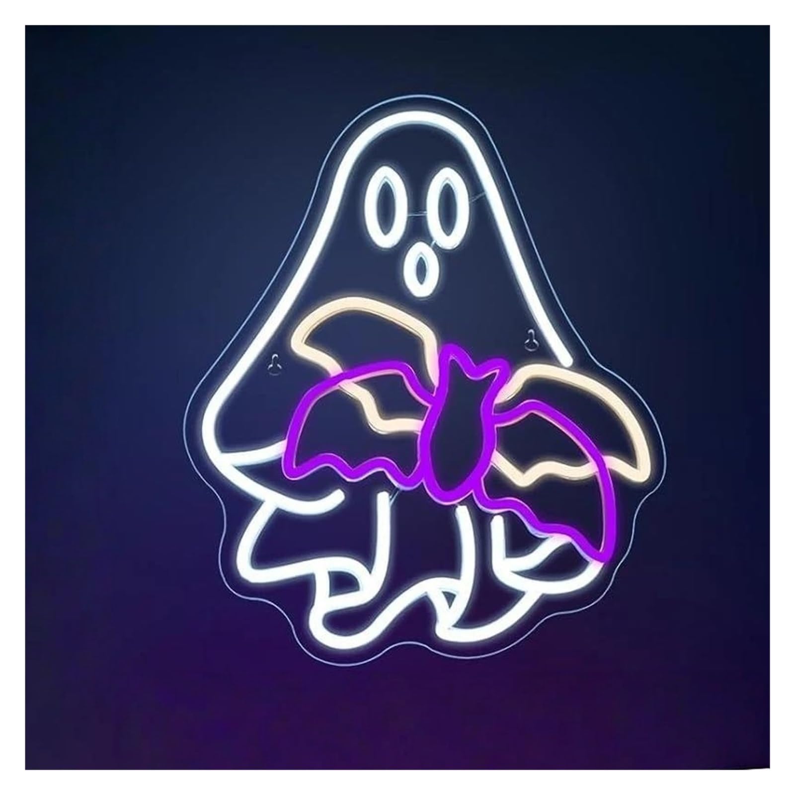 RONGCH Hanging Art Signs Ghost Bat Neon Sign USB Dimmable LED Light for Bar Man Cave Club Party Bedroom Game Room Home Decoration 35cmx28cm(A)