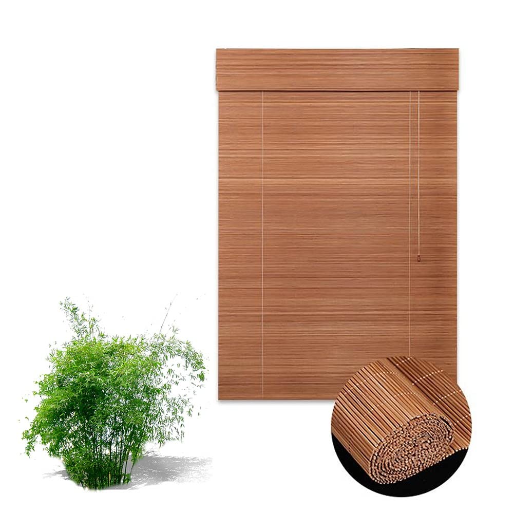 Nadrukowana Bambusowa Roleta (Wzór Lotosowy), Chiński Styl Roleta Rzymska z Valance, na Drzwi i Okna, Niestandardowy Rozmiar (Size : WxH80x130cm(31x51inch))