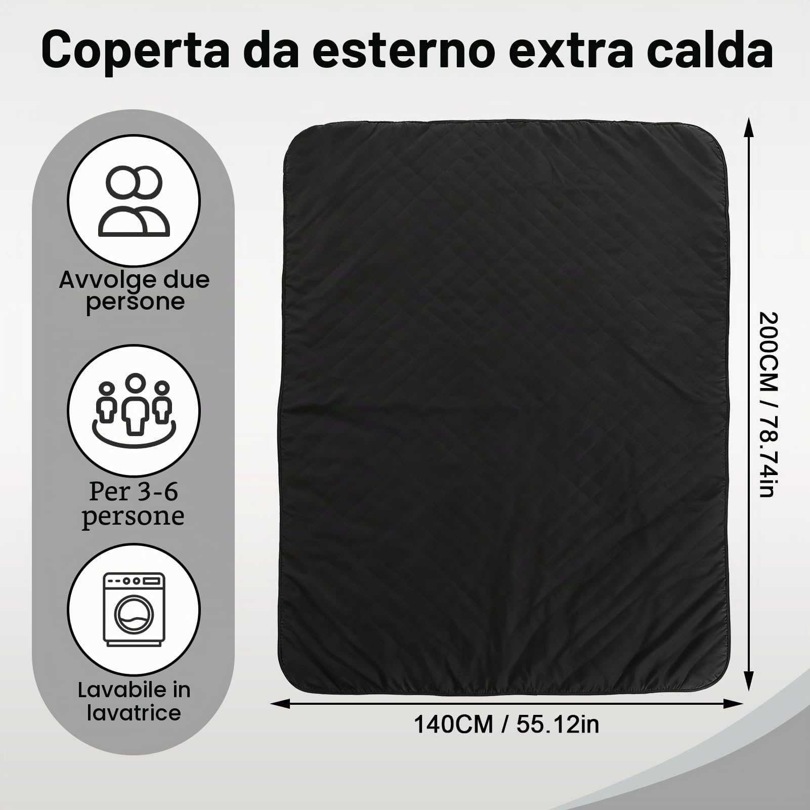 Gugxiom Coperta impermeabile per attività all'aperto, coperta da campeggio portatile con borsa portatile, coperta pieghevole in pile per eventi sportivi all'aperto, campeggio, concerti, auto, animali