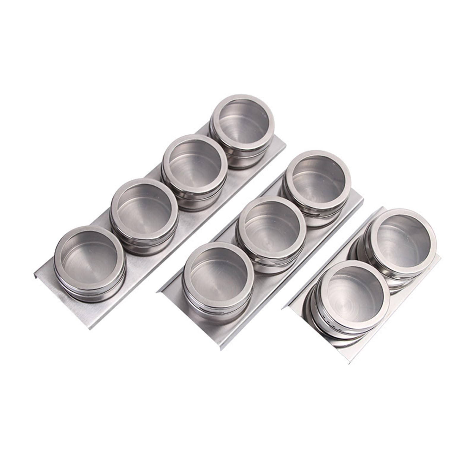 Coffret D'assaisonnement Magnétique Pot À Épices Récipient avec Couvercle Matériau en Acier Inoxydable pour La Cuisine Ensemble De Pots À Épices Magnétiques