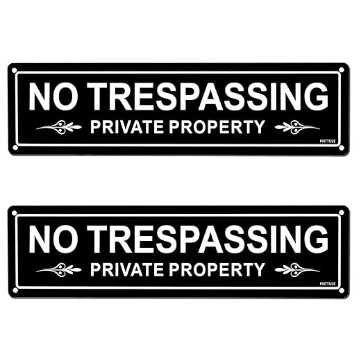 No Trespassing Private Property Sign 2 Pack, 12 x 3 inches Sturdy Rust Free Aluminum Sign for Home and Business