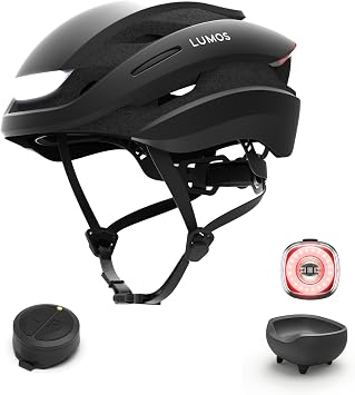 Lumos Ultra Helmet Charcoal Black,Non-MIPS,Size M-L & Firefly Bike Light & Charging Cradle