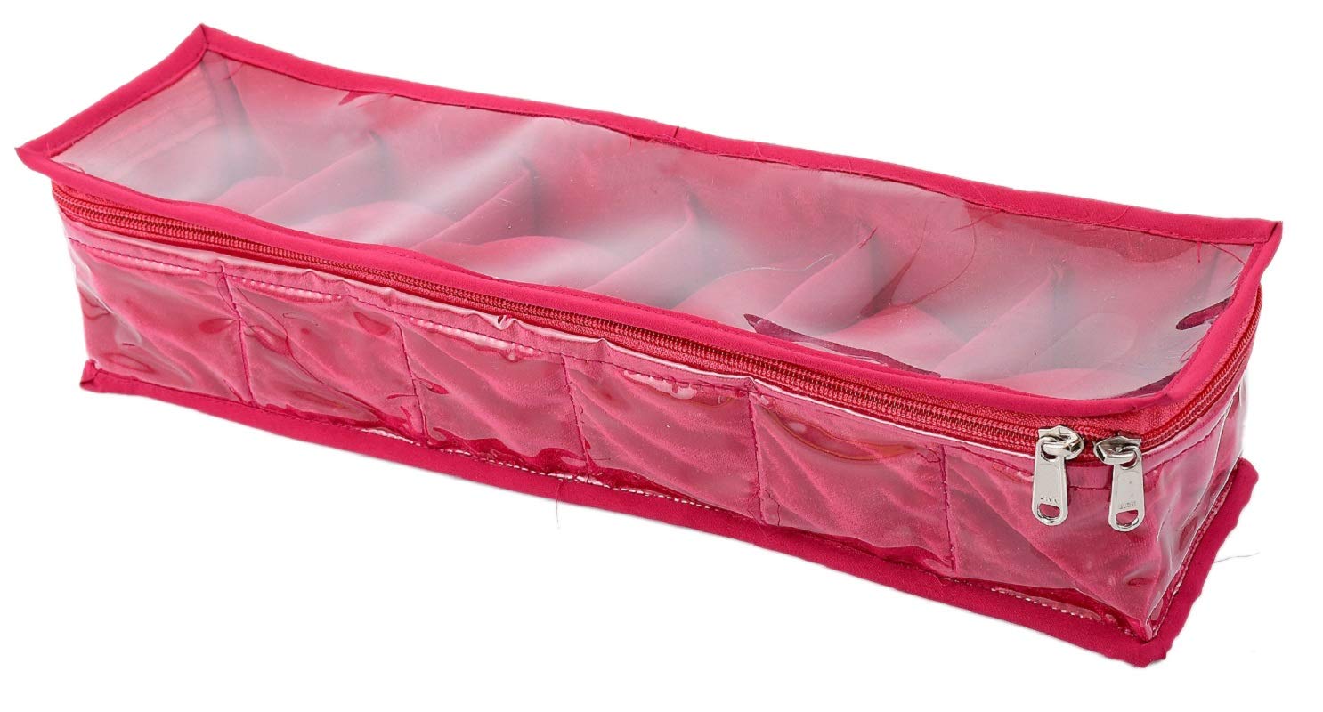 Kuber Industries Watch Case/Wrist Watch Holder/Watch Organizer/Bracelet Pouch Transparent Top Watch Case with 6 Roll (Pink) -CTLTC39125 (B08482D2YQ) Amazon Price History, Amazon Price Tracker