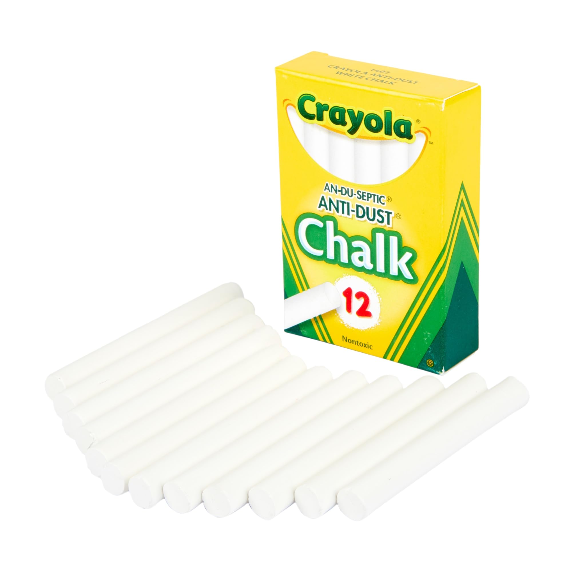 Crayola(R) Anti-Dust Chalk, (White) Box Of 12 Sticks