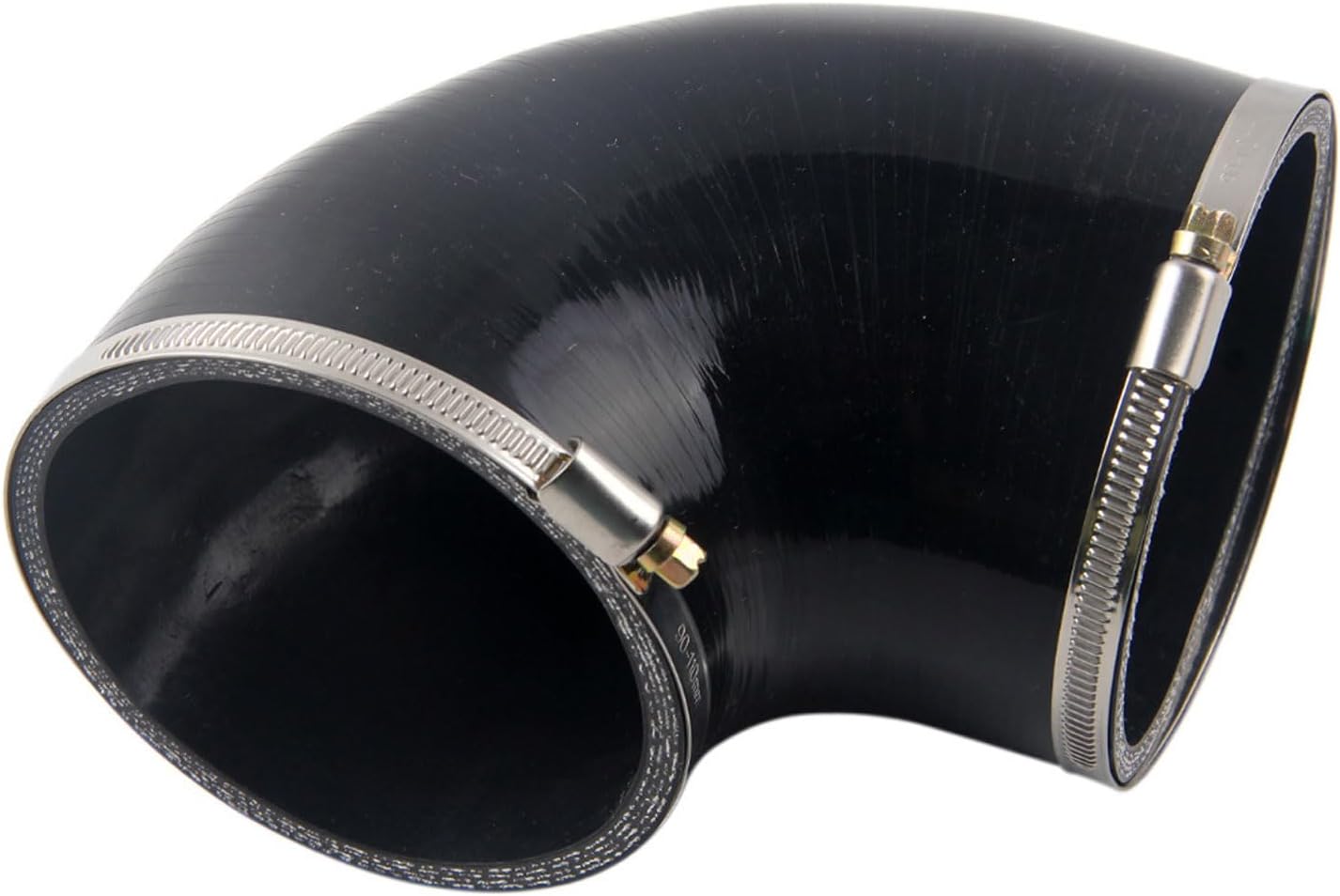 ID 4" 102mm 90 Degree Turbo Elbow Coupler, Universal Automotive Pure Silicone Hose Intercooler Intake Pipe, with clamps, Black