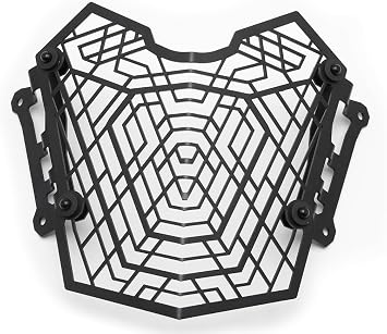 AltRider Mesh Headlight Guard Compatible with Yamaha Tenere 700 2019-2024 Heavy Duty Steel Protective Cover with Quick Release Ball & Socket Mounts - Four Point Solid Brackets - Black