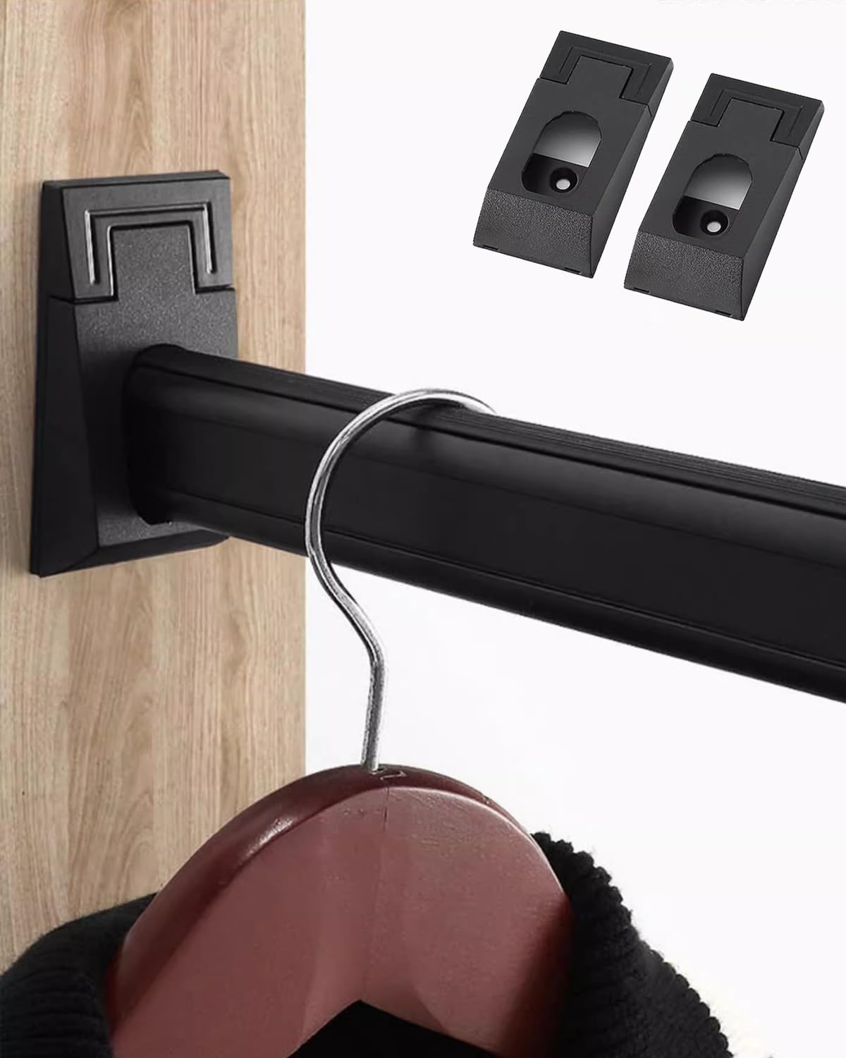 ROHCGHC Wardrobe hanging rods, Clothes Bar For Wall For Heavy, Hanging Rail for Closet Wardrobe, 50 60 70 80 90 100 115 125 135 150cm