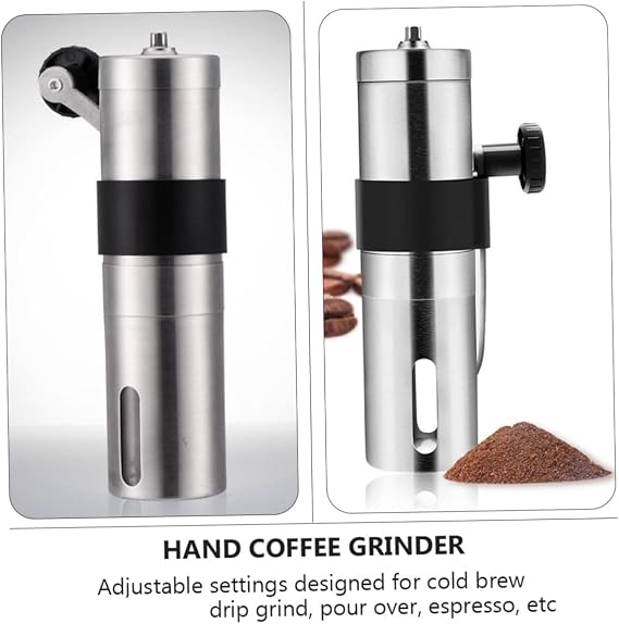 Ciieeo Adjustable Manual Coffee Grinder Portable Hand Mill Burr Stainless Steel Bean Hand for Cold Brew Drip Espresso