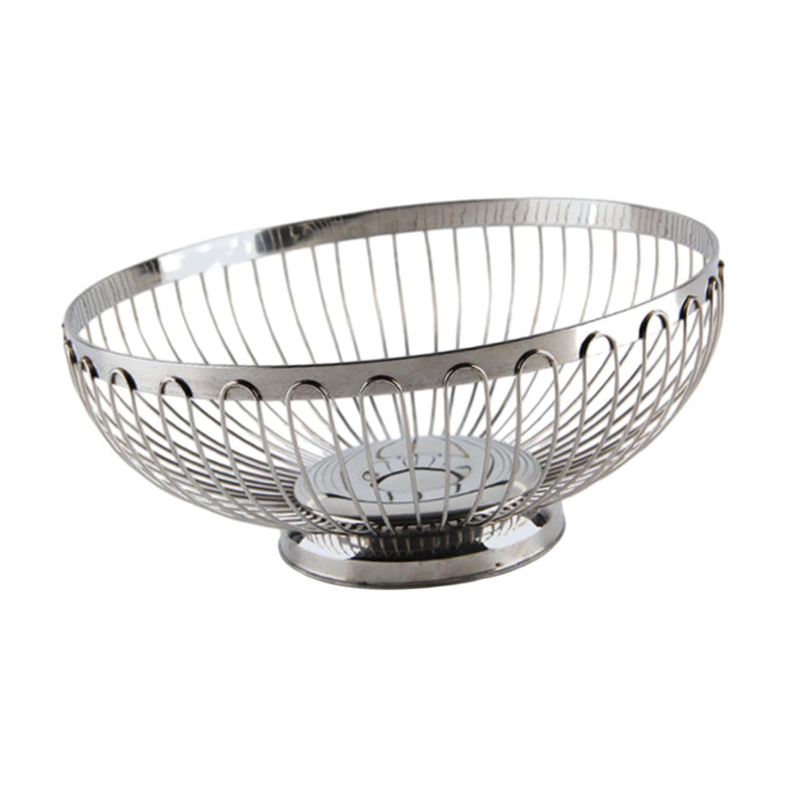 TWISAXC Stylish Vegetable Holder Versatile For Any Kitchen Space Adding Elegance While Maintaining Freshness In Storage Kitchen Wire Fruit Basket Dinning Storage, Silver, 20cm