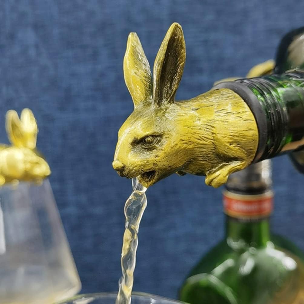 GANAZONO 2pcs Bunny Wine Pourers Stainless Steel Pourer Spouts for Wine Bottles for Parties and Everyday Use Creative for