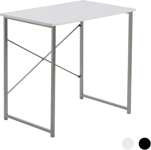 Harbour Housewares Computer Laptop Notebook Wooden Desk Table PC Office Workstation - White