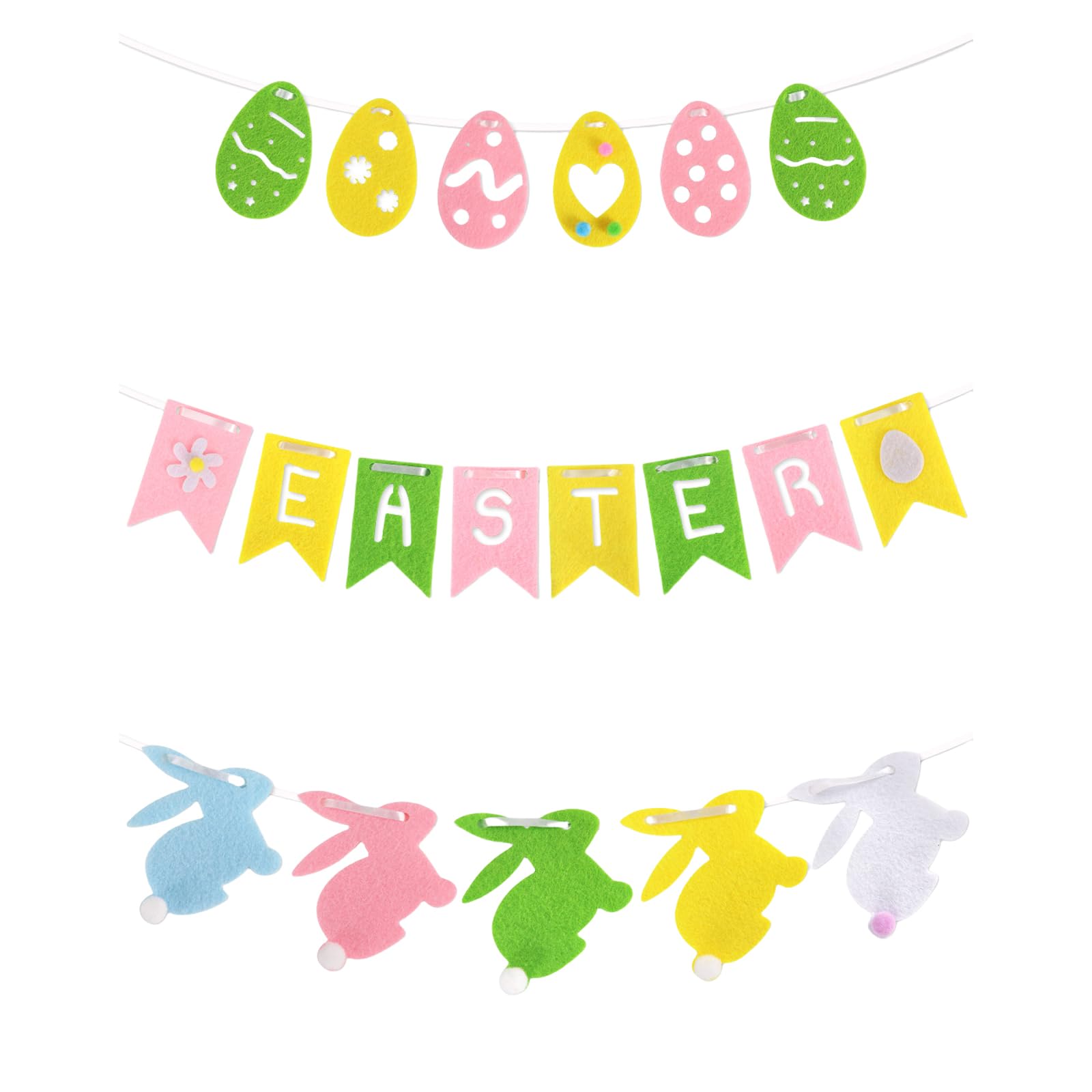 Kalttoy B Series Felt Pull F Flower Carrot Bunnies Window Sticker Felted Window Clings Spring Hanging Decoration Home Decoration Classroom