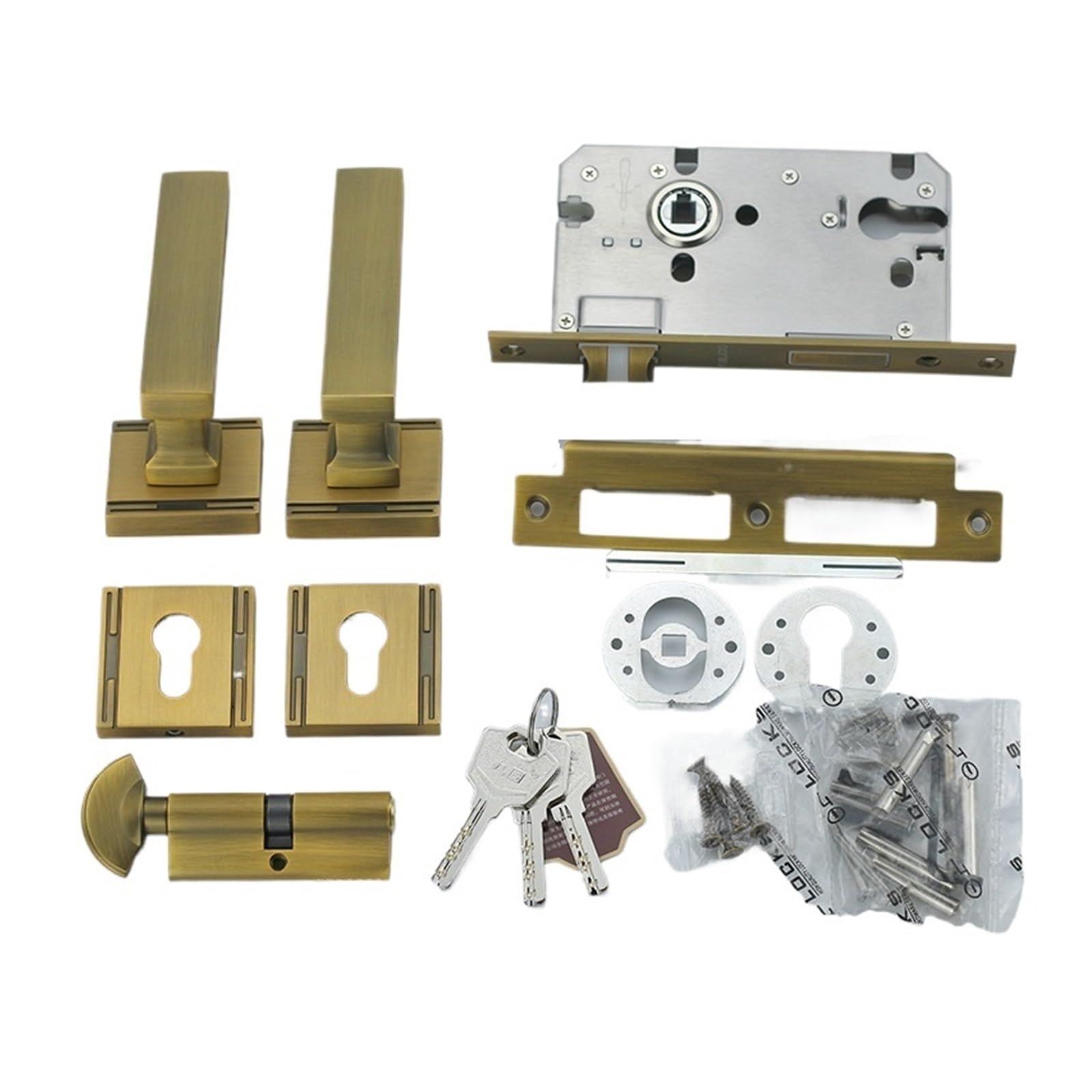 Aepqbgqj One Color Zinc Alloy Split Lock Vintage Brass Chinese Style Silent Indoor Bedroom